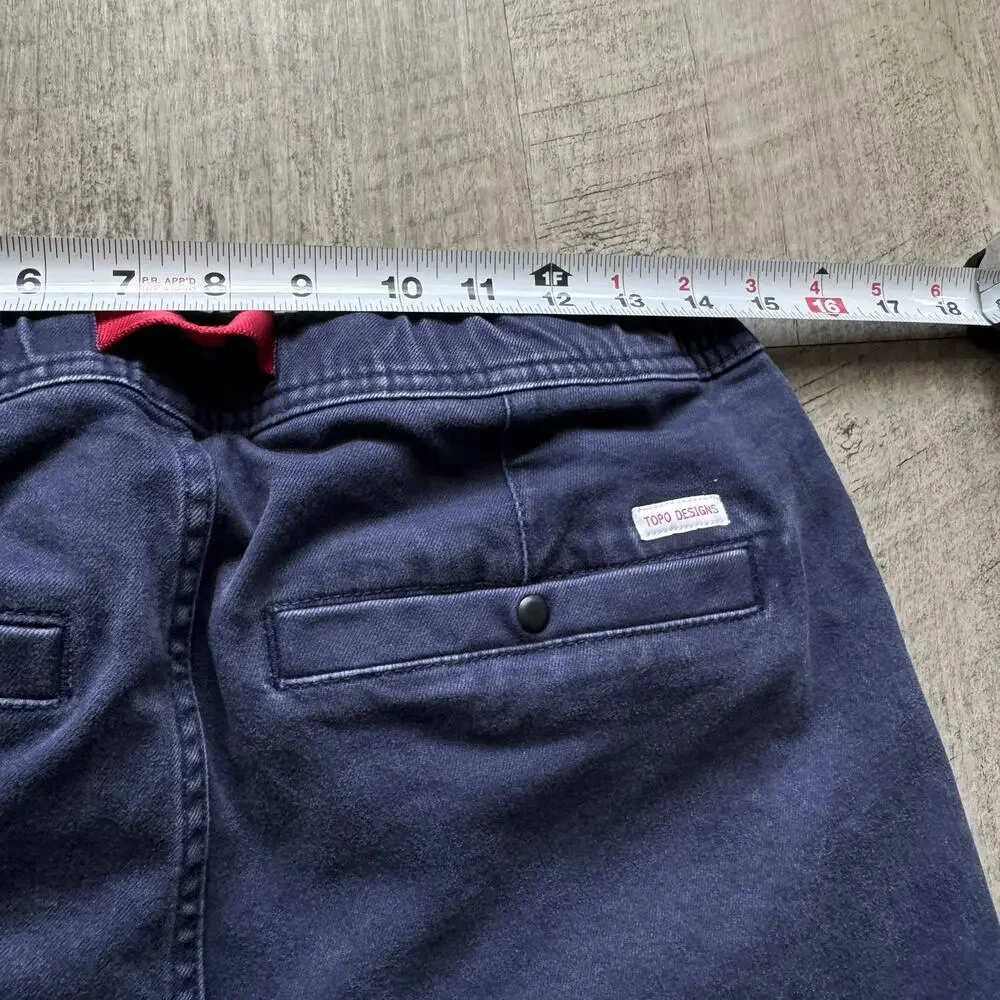 Topo Designs Women’s Mountain Shorts Blue Organic Cotton Twill Size M Gorpcore